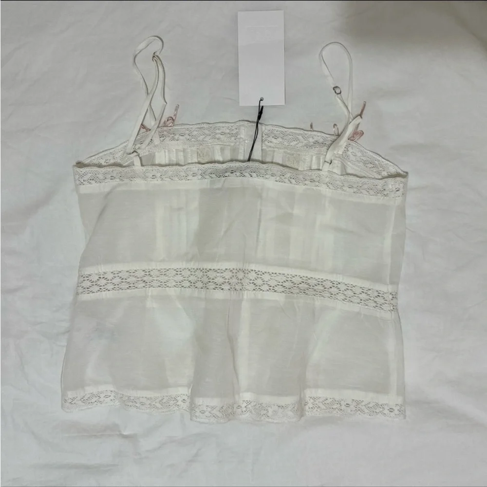 Zara Embroidered Bow Top NWT - Picture 4 of 4